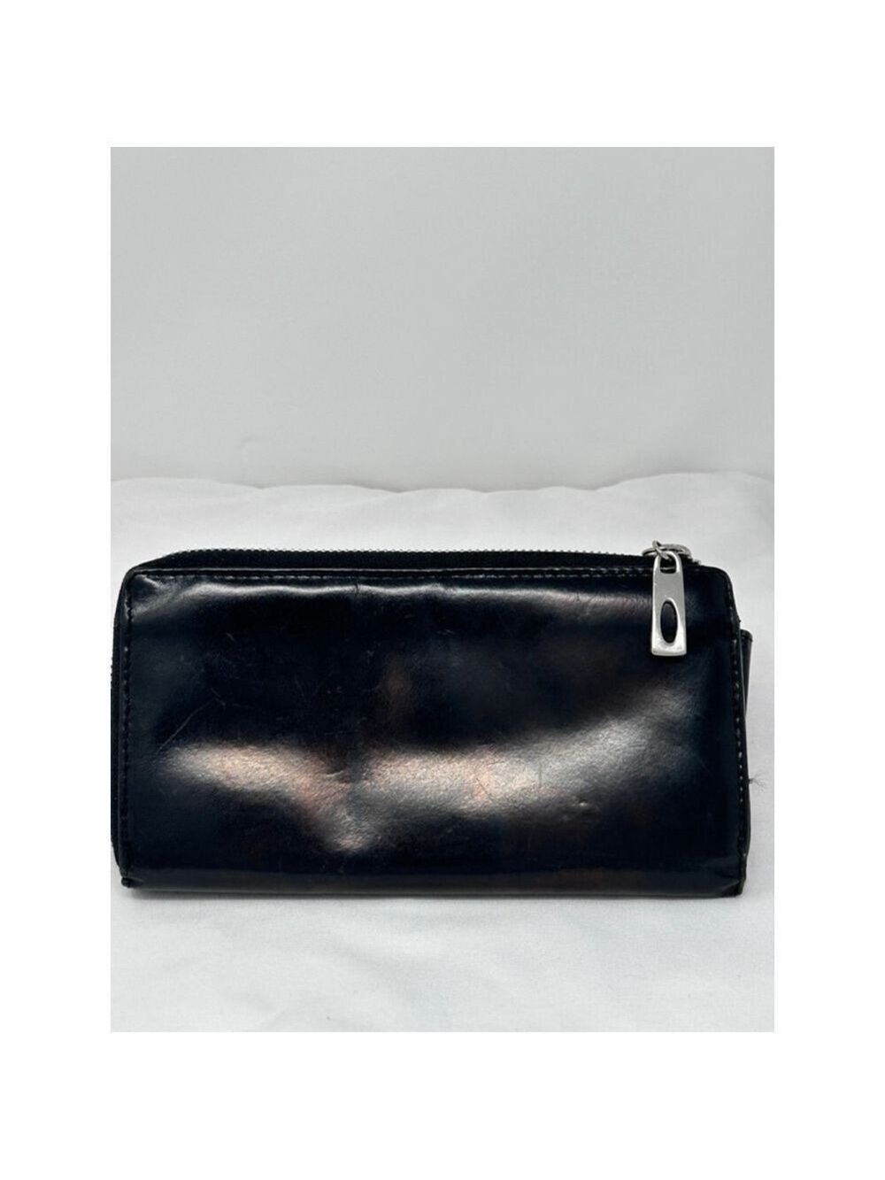 Nino BOSSI Black Leather Zip Around Wallet Floral Lined - Picture 2 of 11